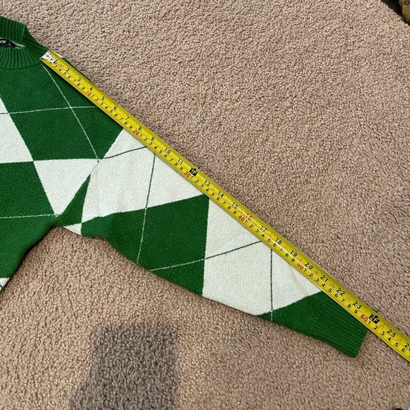 Women's SHEIN vintage vibes Argyle Pattern pullover crewneck sweater - Picture 9 of 12